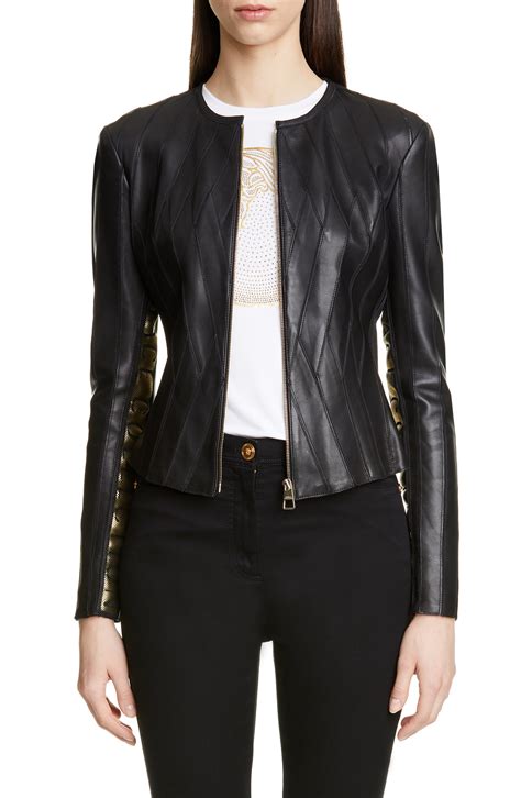 versace ladies jacket|versace leather jacket women.